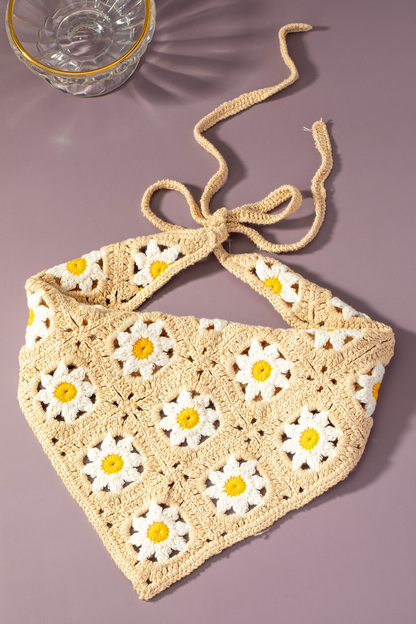Crochet Headscarf Bandana – Handmade Flower Pattern