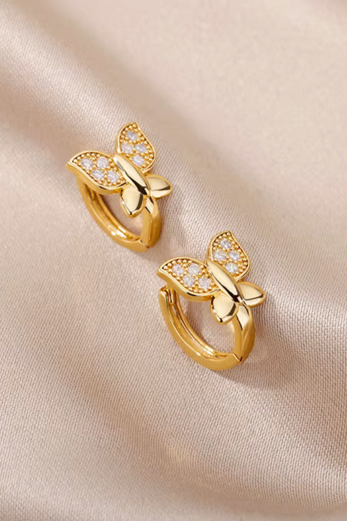 Butterfly Hoop Earrings