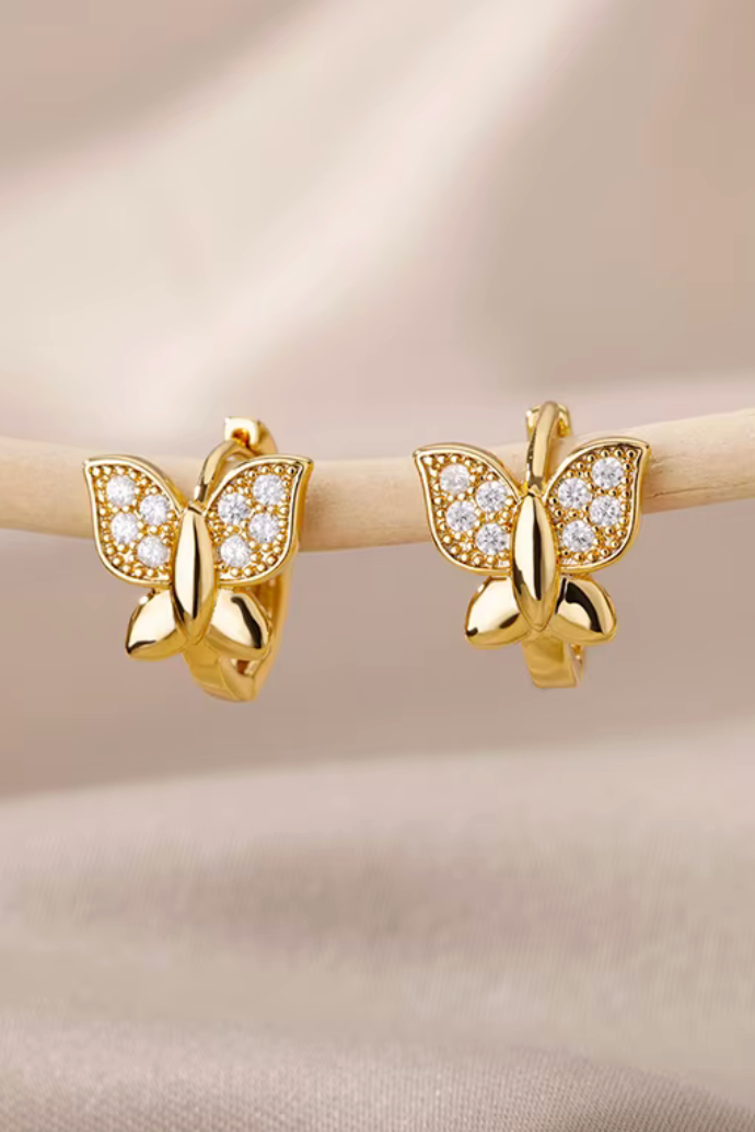 Butterfly Hoop Earrings