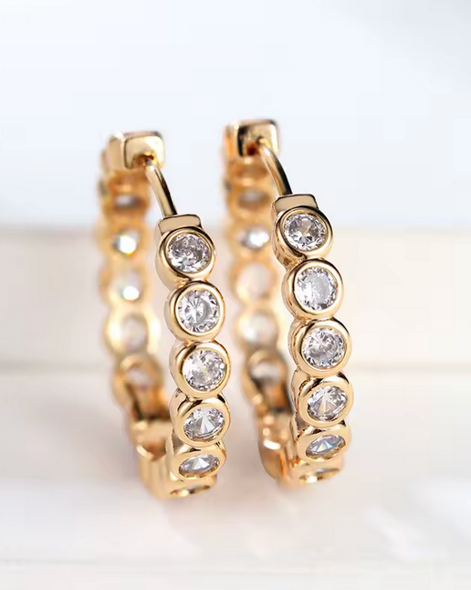 Luxe Crystal Circle Hoop Earrings
