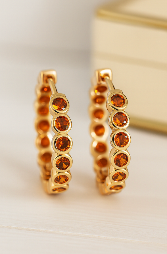 Luxe Crystal Circle Hoop Earrings