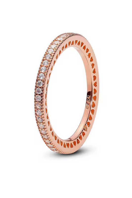 Rose Gold Spark Slim Band Ring – Sterling Silver 925