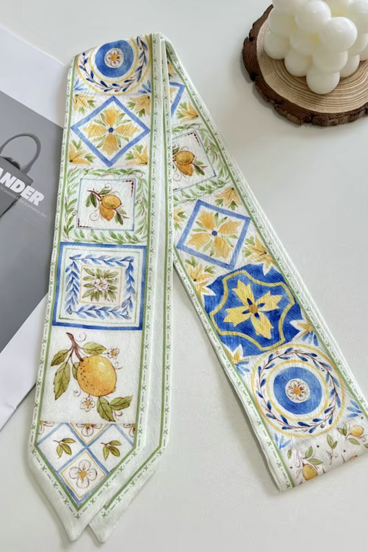 Mediterranean Tile Twilly Scarf