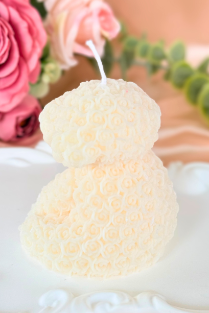 Rose Puppy Pillar Candle
