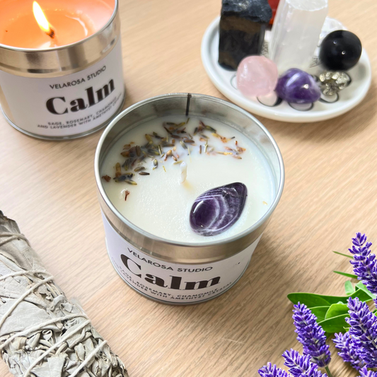 Calm Aromatic Candle- White Sage and Lavender
