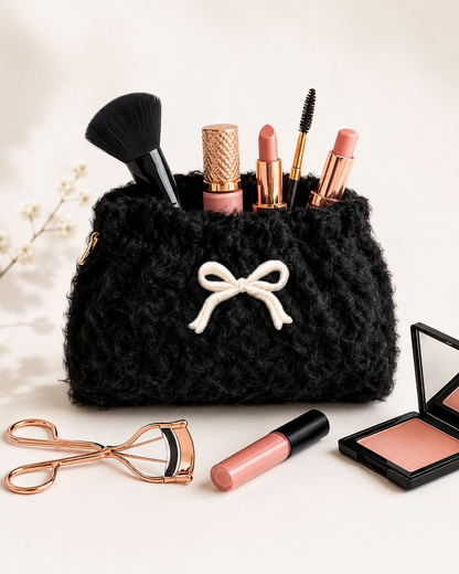 Fluffette Bow Cosmetic Pouch