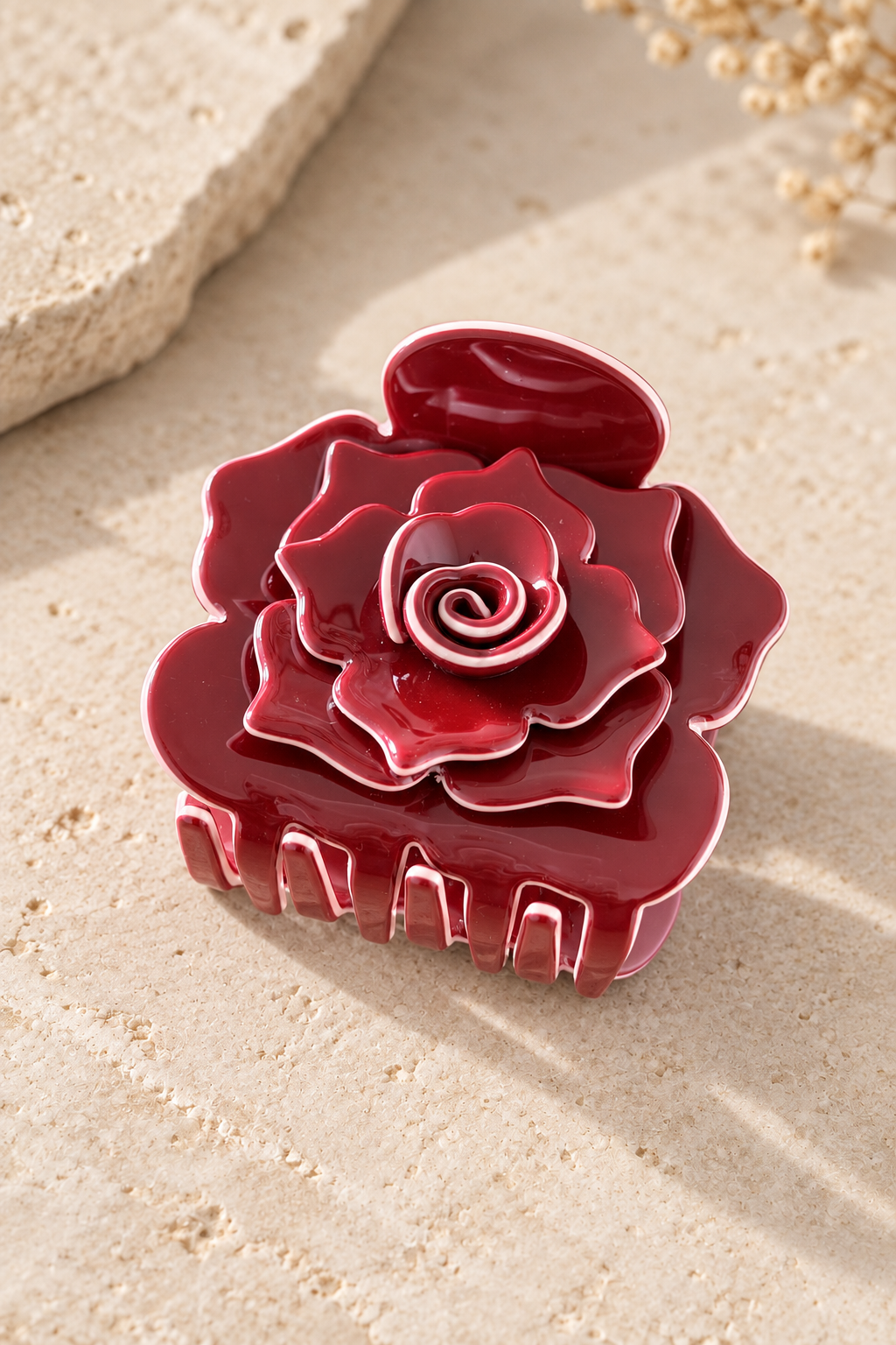 Sculptural Bloom Hair Claw Clip – Layered Floral Hair Accessory