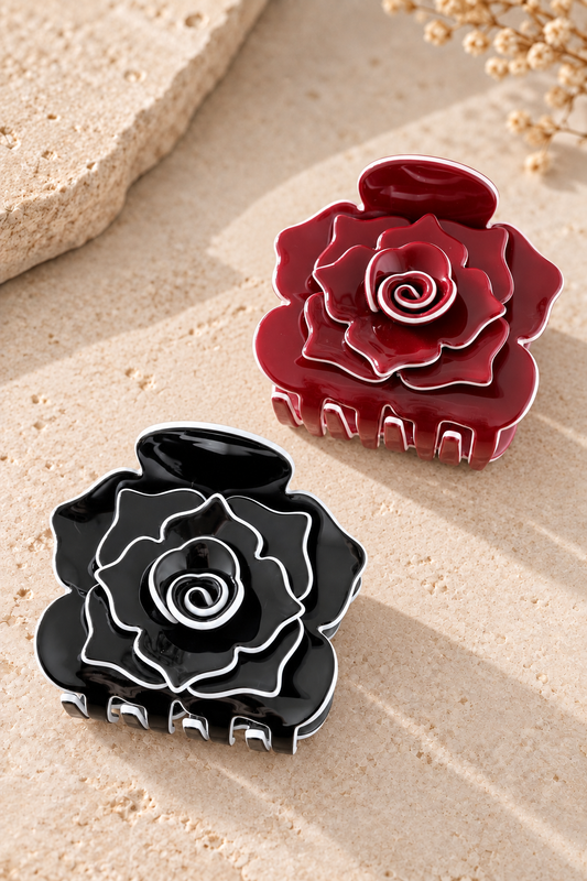 Sculptural Bloom Hair Claw Clip – Layered Floral Hair Accessory