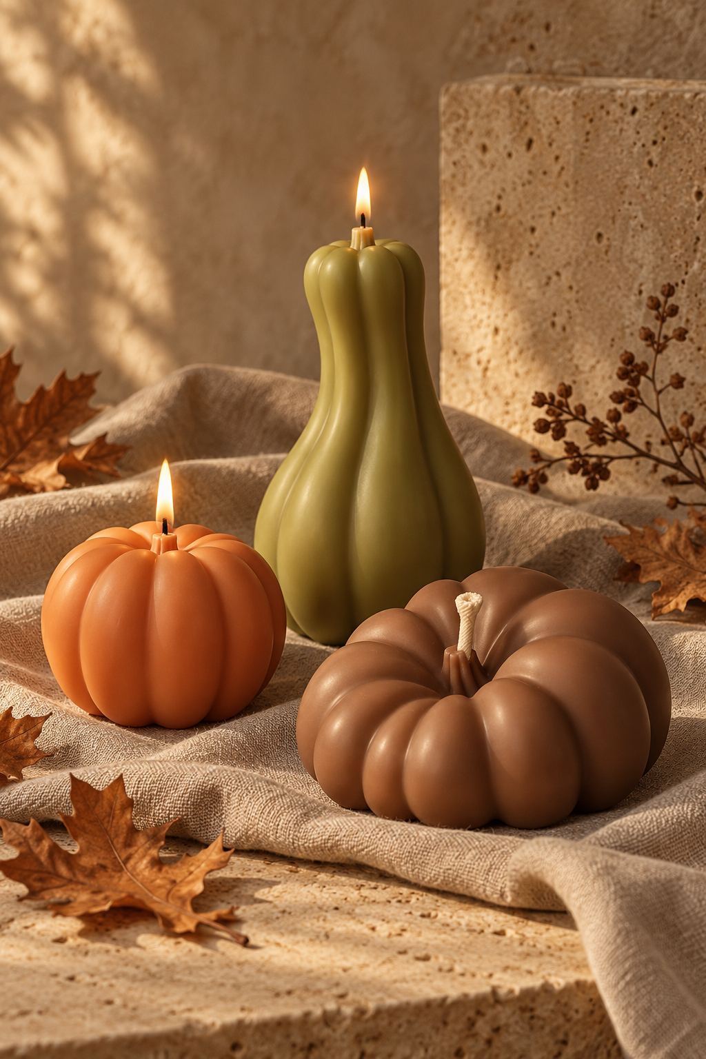 Autumn Pumpkin Soy Candle Trio