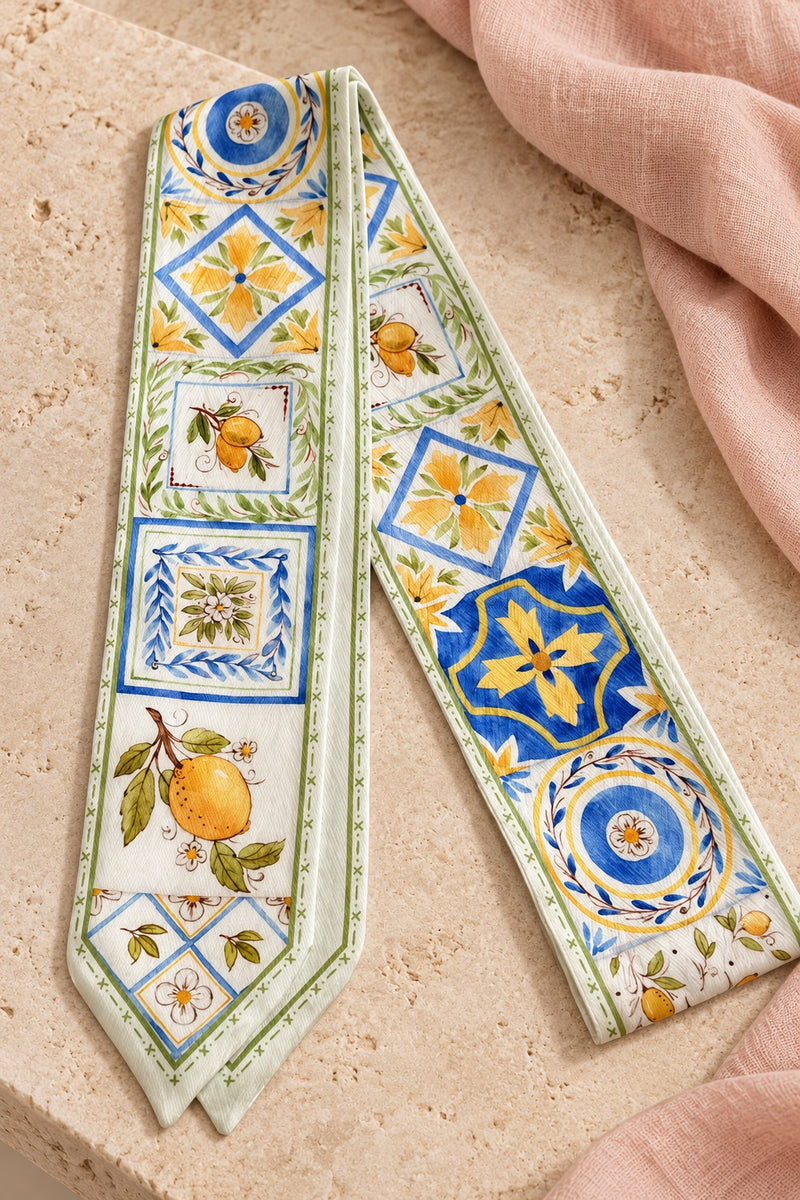 Mediterranean Tile Twilly Scarf
